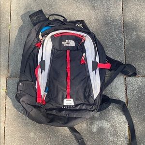 North Face  32L Surge II Backpack -Red/White/Black